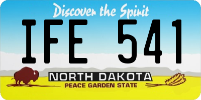 ND license plate IFE541