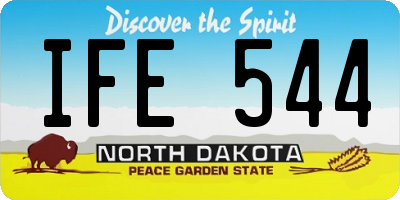 ND license plate IFE544