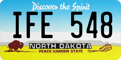 ND license plate IFE548