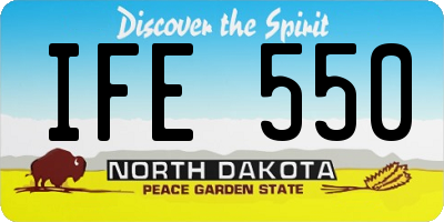 ND license plate IFE550