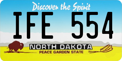 ND license plate IFE554