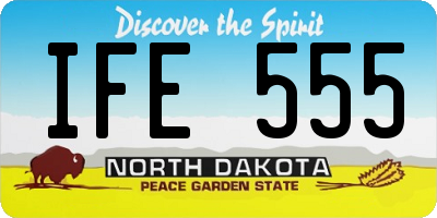ND license plate IFE555