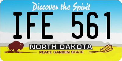 ND license plate IFE561