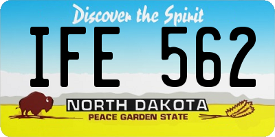 ND license plate IFE562