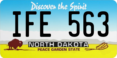 ND license plate IFE563