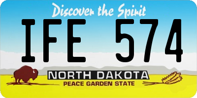 ND license plate IFE574