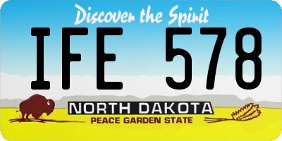ND license plate IFE578
