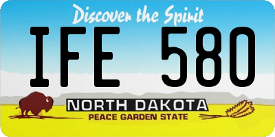 ND license plate IFE580