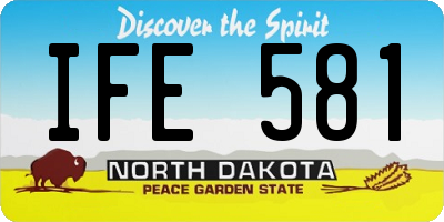 ND license plate IFE581