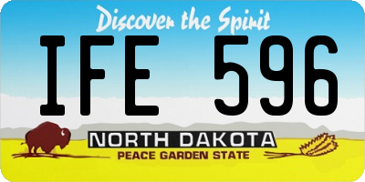 ND license plate IFE596