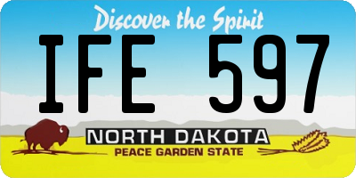 ND license plate IFE597