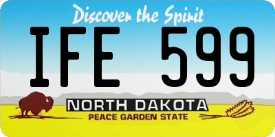 ND license plate IFE599
