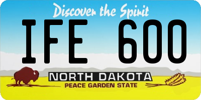 ND license plate IFE600