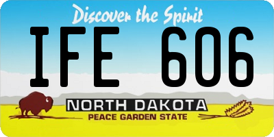 ND license plate IFE606