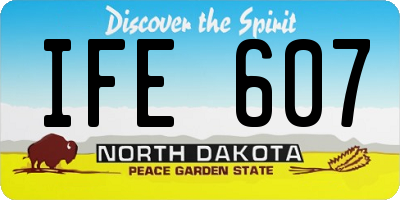 ND license plate IFE607