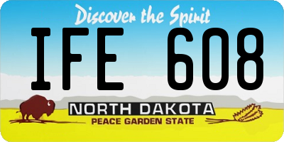 ND license plate IFE608