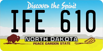 ND license plate IFE610