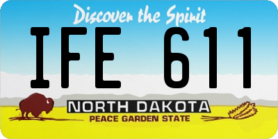 ND license plate IFE611