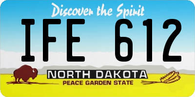 ND license plate IFE612