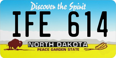 ND license plate IFE614