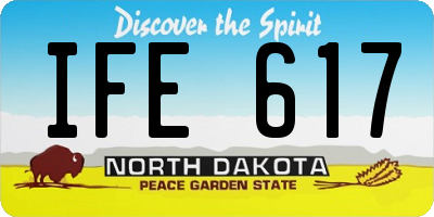 ND license plate IFE617