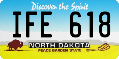 ND license plate IFE618