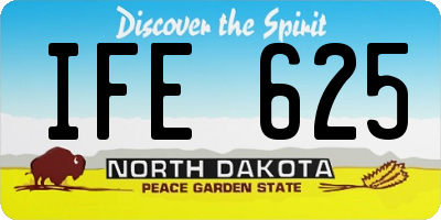 ND license plate IFE625