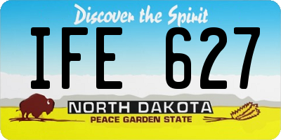 ND license plate IFE627