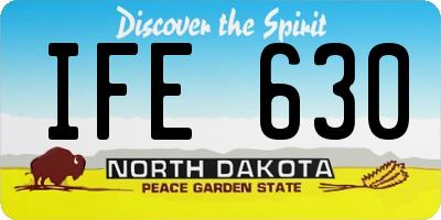 ND license plate IFE630