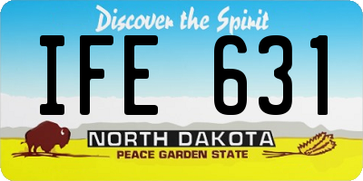 ND license plate IFE631