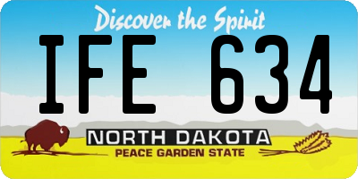 ND license plate IFE634