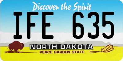ND license plate IFE635