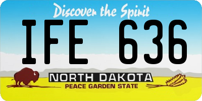 ND license plate IFE636