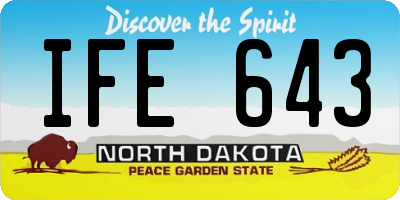 ND license plate IFE643