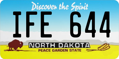 ND license plate IFE644