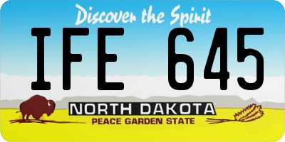 ND license plate IFE645