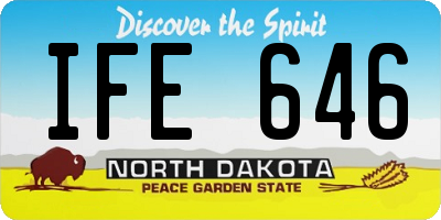 ND license plate IFE646