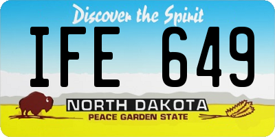ND license plate IFE649