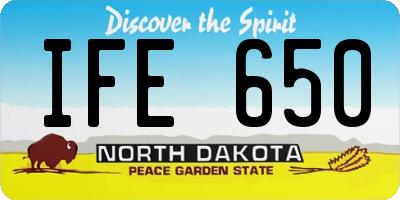 ND license plate IFE650