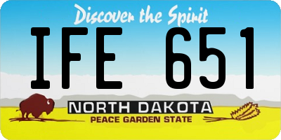 ND license plate IFE651