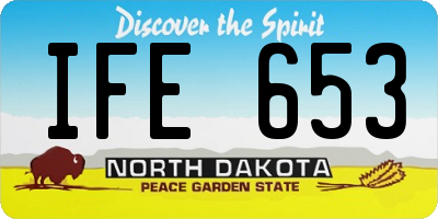 ND license plate IFE653