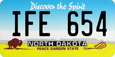 ND license plate IFE654