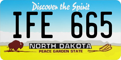 ND license plate IFE665