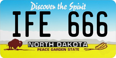 ND license plate IFE666