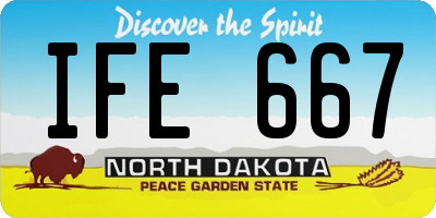 ND license plate IFE667