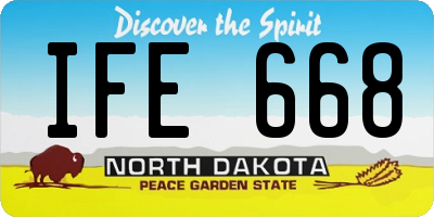 ND license plate IFE668