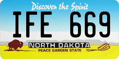 ND license plate IFE669