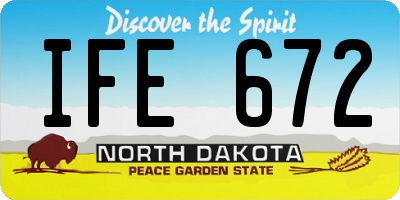 ND license plate IFE672