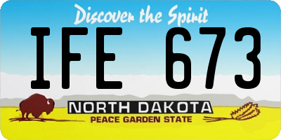 ND license plate IFE673