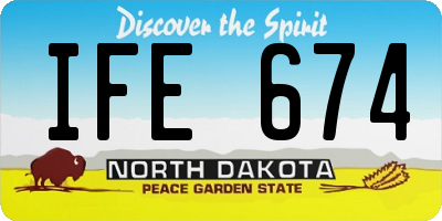 ND license plate IFE674
